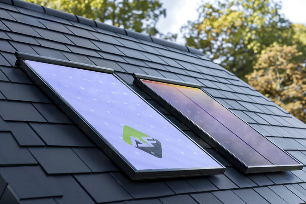 AceFlex Logo on Solar Panel on a roof