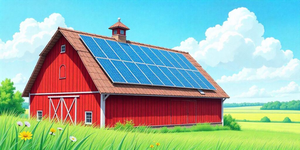 House with solar panel at top
