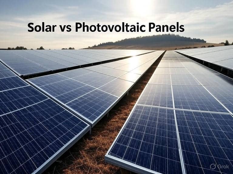 Solar vs Photovoltaic Panels Title